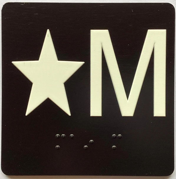 ELEVATOR FLOOR NUMBER THE LEXINGTON AVE LINE (STAR M- STAR MEZANINE) SIGN