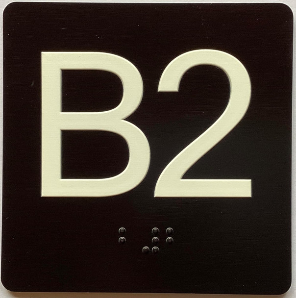 ELEVATOR FLOOR NUMBER THE LEXINGTON AVE LINE (B2- BASEMENT 2) SIGN