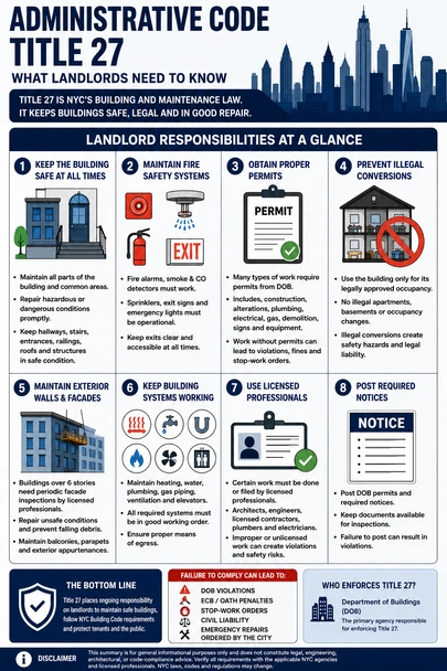NYC Administrative Code Title 27  THE CODE BOOK-for Landlords & Building Owners ( PDF FILE )