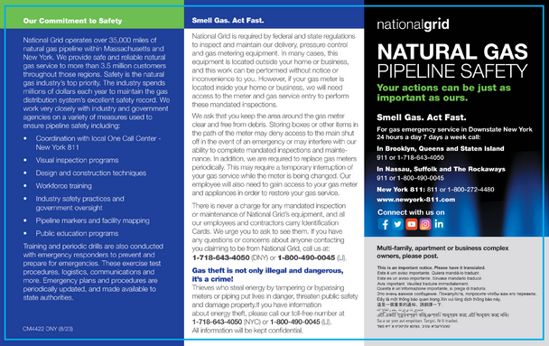 Natural Gas Pipeline Safety Brochure (pdf file)