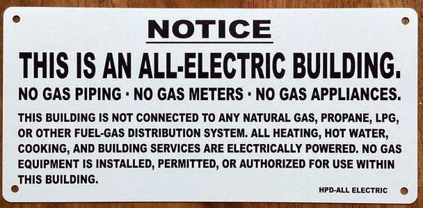 HPD ALL ELECTRIC BUILDING SIGN