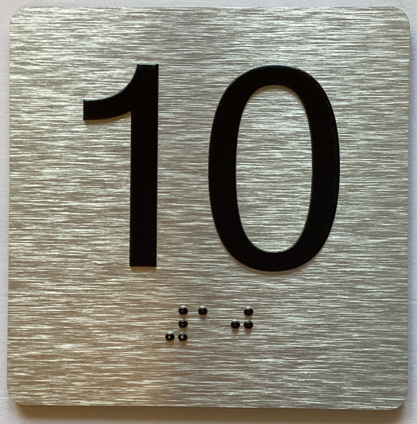 Elevator Floor Number / Elevator Jamb Plate 10 Sign