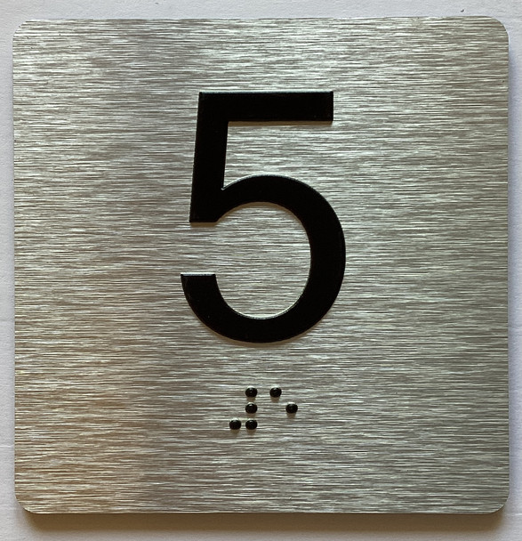 Elevator Floor Number / Elevator Jamb Plate 5 Sign