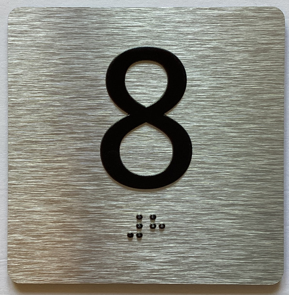 Elevator Floor Number / Elevator Jamb Plate 8 Sign