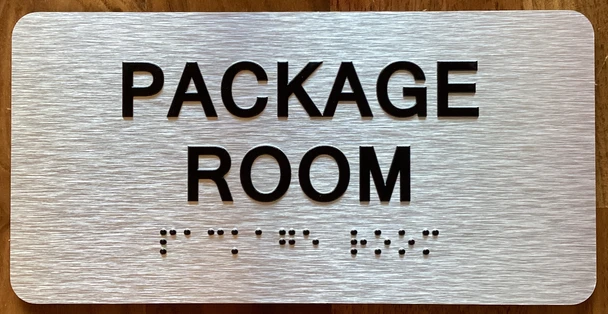 Package Room Sign with Raised Letters & Grade 2 Sign