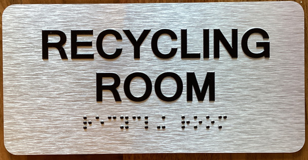 Recycling Room Sign with Raised Letters & Grade 2 Sign