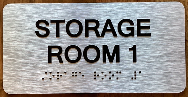 Storage Room 1 Sign with Raised Letters & Grade 2 Sign