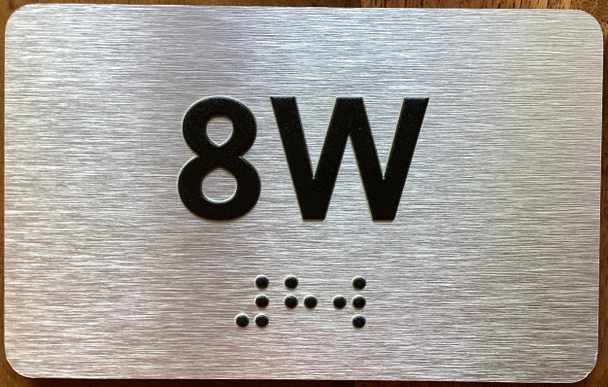 Apartment Number 8W Sign