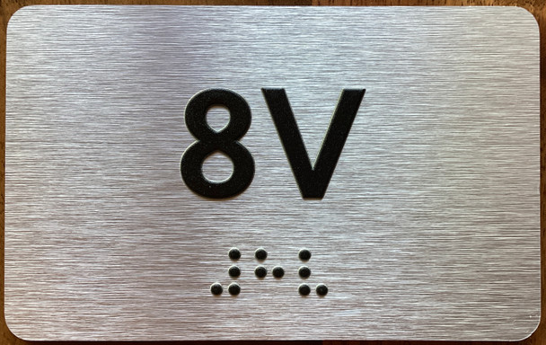 Apartment Number 8V Sign