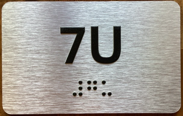 Apartment Number 7U Sign