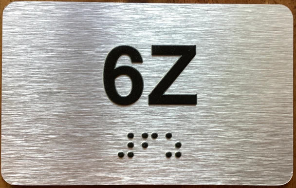 Apartment Number 6Z Sign