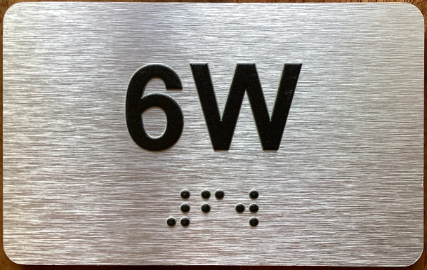 Apartment Number 6W Sign