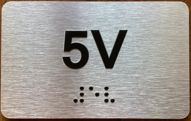 Apartment Number 5V Sign