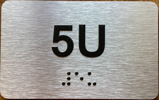 Apartment Number 5U Sign