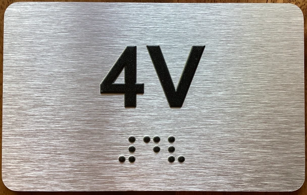 Apartment Number 4V Sign