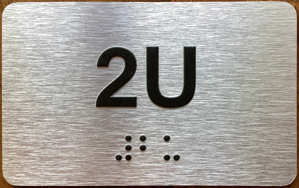 Apartment Number 2U Sign