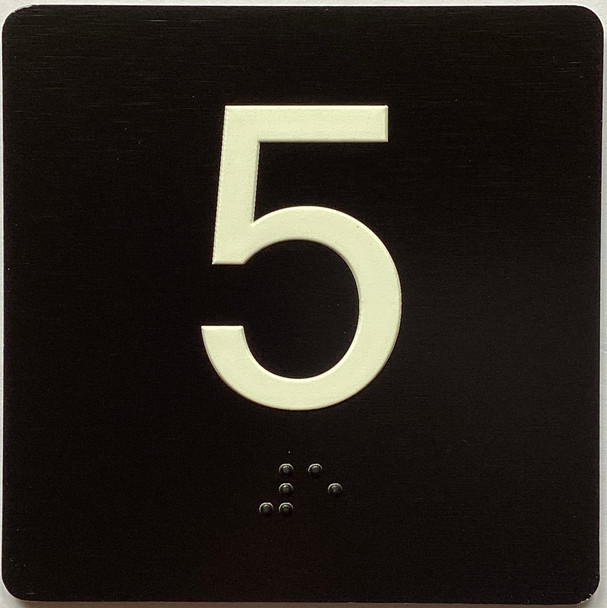 Elevator 5 Sign Elevator Jamb Plate Sign