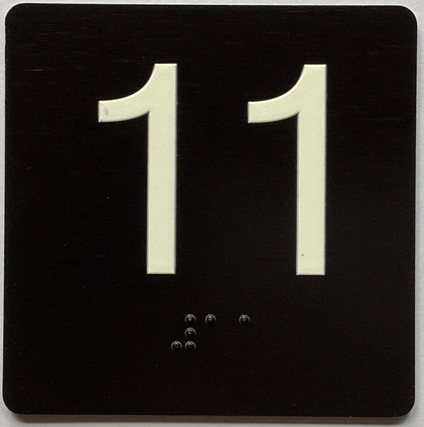 Elevator 11 Sign Elevator Jamb Plate Sign