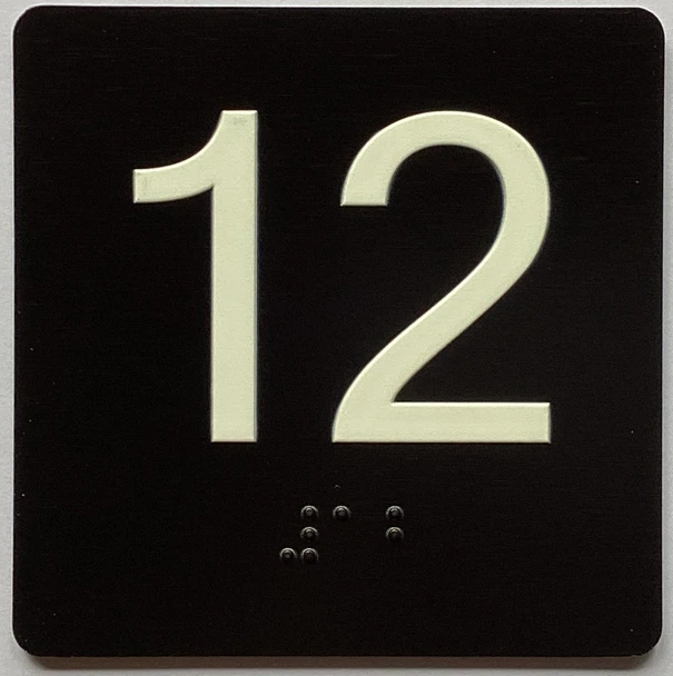 Elevator 12 Sign Elevator Jamb Plate Sign