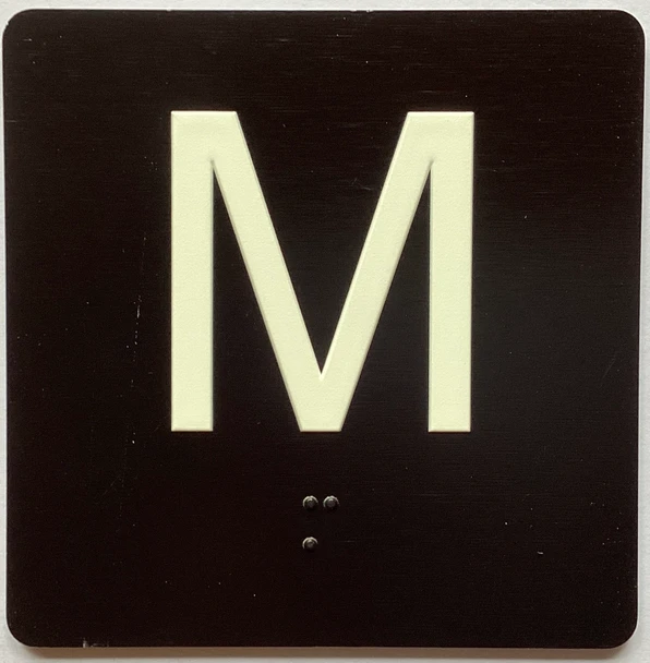 M 4X4 Sign with Raised Letters & Grade 2 Sign