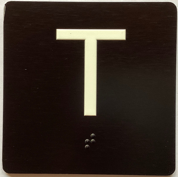 T Sign Elevator Jamb Plate Sign