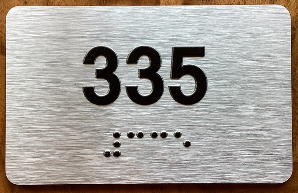 Apartment number 335 Sign