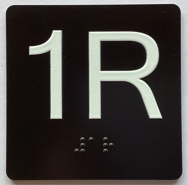 1R Elevator Jamb Plate Sign
