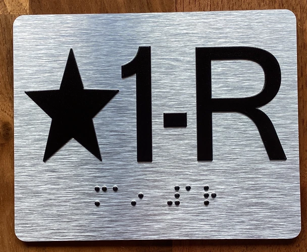 Star 1-R Elevator Jamb Plate Sign