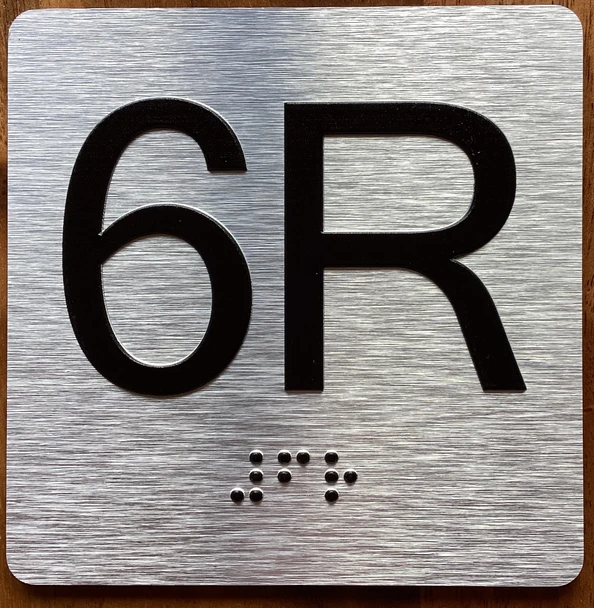 6R Elevator Jamb Plate Sign