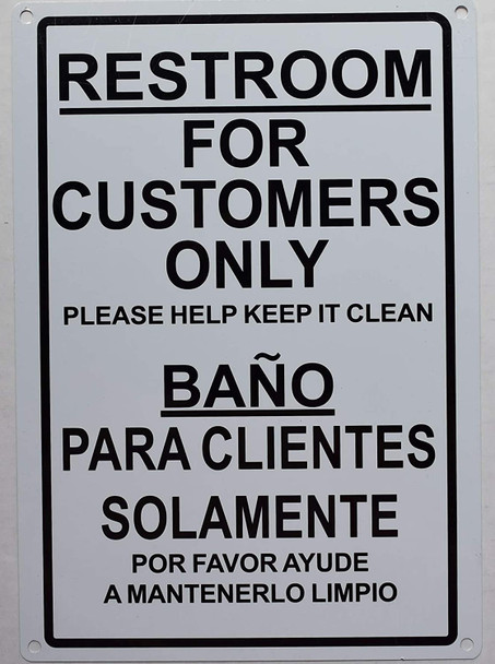 Restroom for CUSTOMERS ONLY English/Spanish