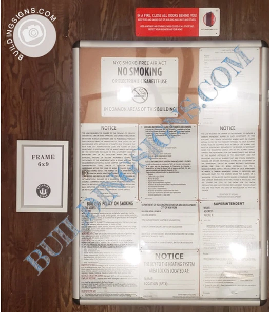 GAS BUILDING: FULL SIGNS PACKAGE WITH EXTRA LARGE  SILVER DISPLAY BOARD-( 38x28 frame, WHITE SIGNS)