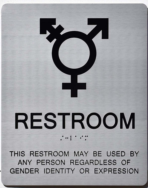 Gender Neutral Symbols Restroom Wall  (Silver)