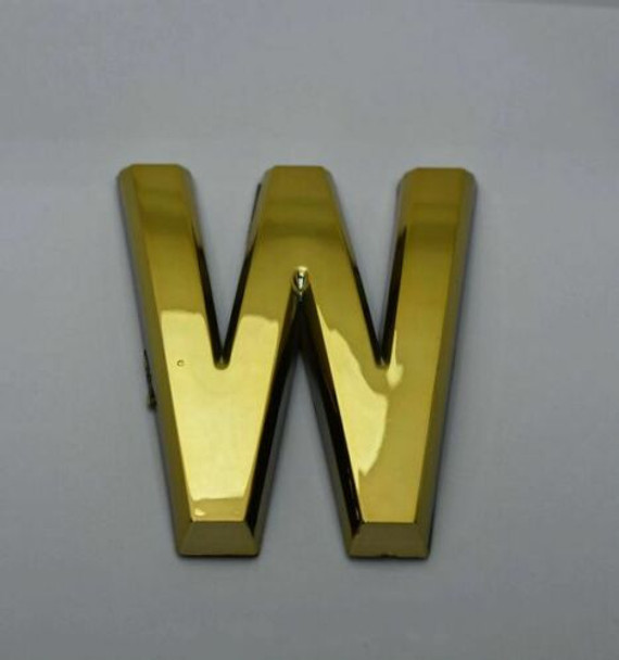 Apartment Number /Mailbox Number , Door Number . Letter W Gold - The Maple line