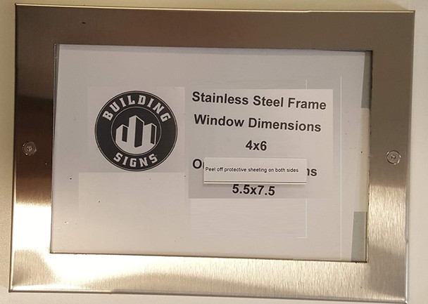 Elevator Permit Frame  Stainless Steel