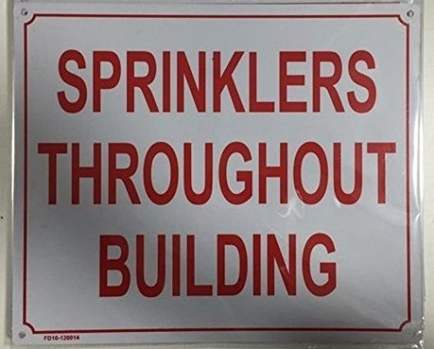 Sprinklers Throughout Building- Metal Sign