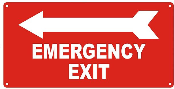 EMERGENCY EXIT WITH ARROW LEFT