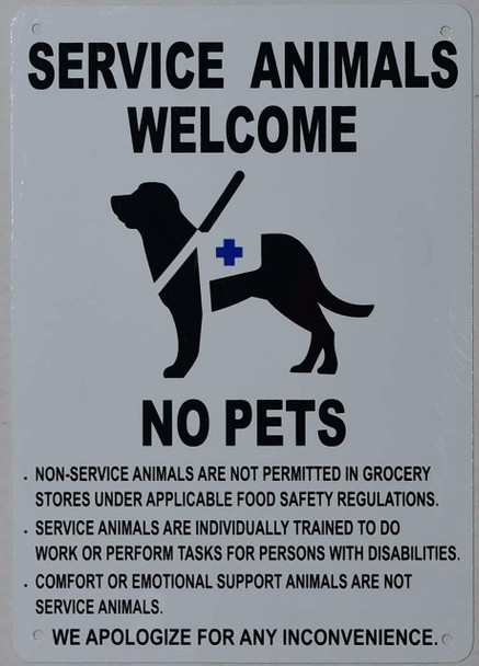 Service Animals Welcome NO Pets   Tactile s