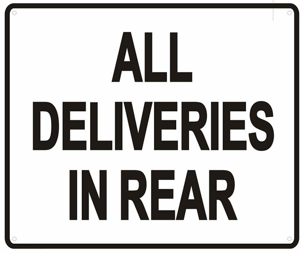 ALL DELIVERIES IN REAR -WITHOUT IMAGE