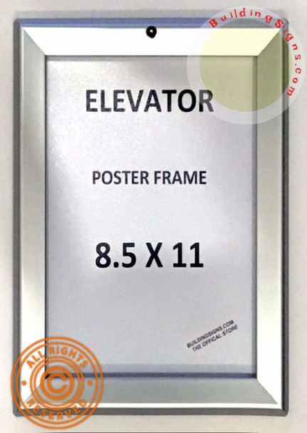Elevator Poster Frame Elevator Advertisement FRAME (Lockable !!!, Silver, Heavy Duty, Aluminum)