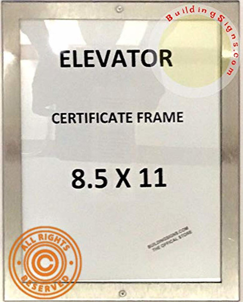 Elevator Certificate FRAME (Lockable !!!, Stainless Steel, Heavy Duty-Commercial use)