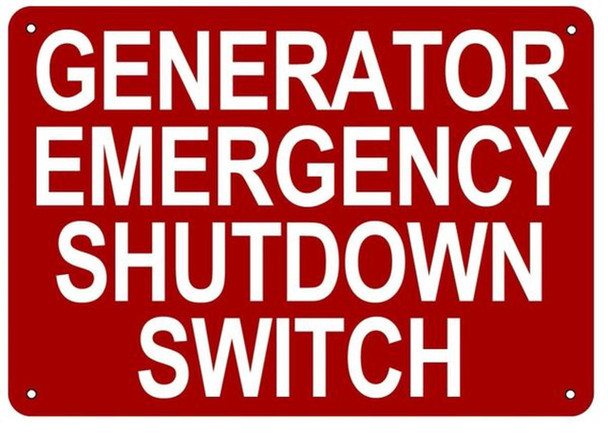 Generator Emergency Shutdown Switch