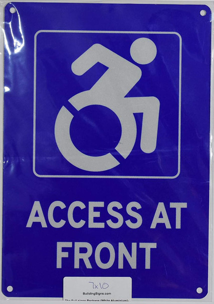 ADA Access at Front -The Pour Tous Blue LINE Ada Sign ADA Access at Front -The Pour Tous Blue LINE Ada Sign