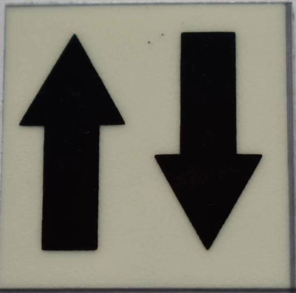 GLOW IN DARK DOWNWARDS ARROW EMERGENCY MARKING SIGN