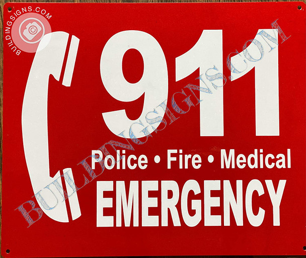 Sign 911 Emergency