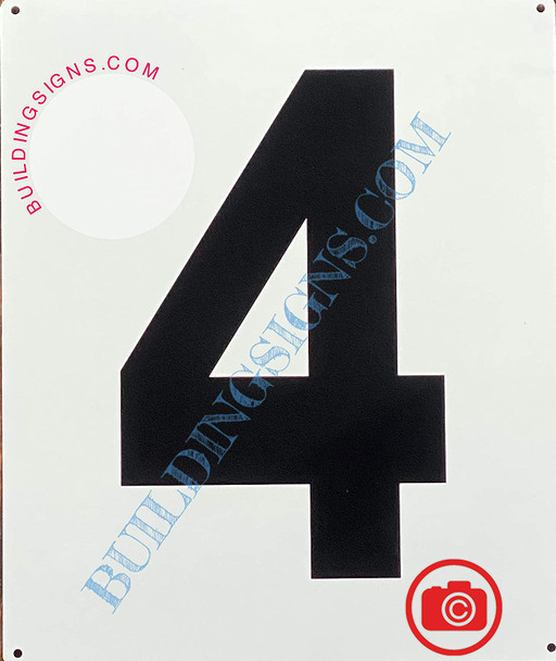 Large Number 4 Signage -Metal Signage - Parking LOT Number Signage
