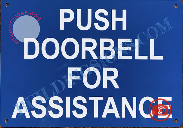 Push Doorbell for Assistance Signage