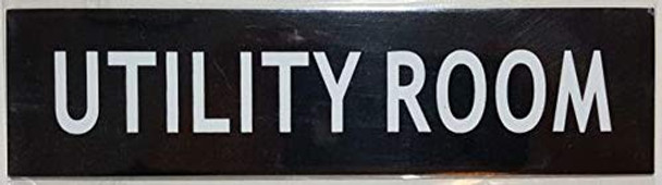 Utility Room Sign Black (2 X 7.75)