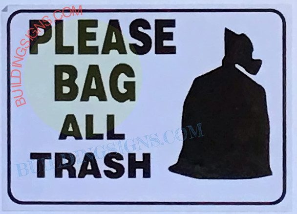 Please Bag All Trash Sticker Decal Sign