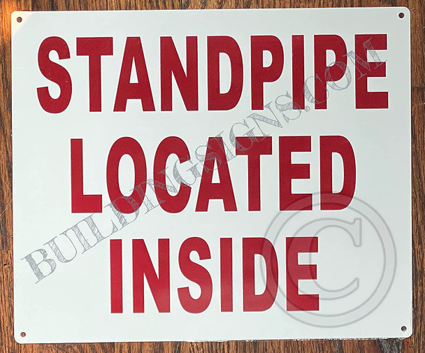 Standpipe Located Inside Sign