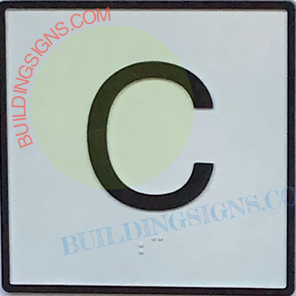 Elevator Floor Number C Sign- Elevator JAMB Plate Floor Cellar SIGNAGE